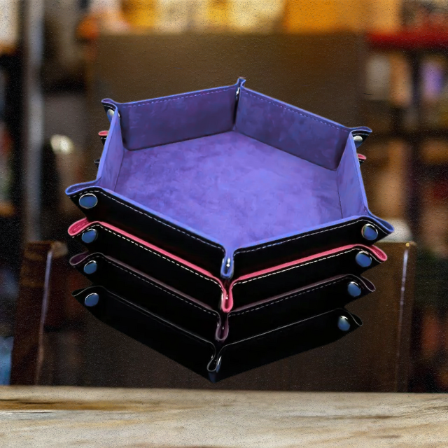 Dice Tray Hexagonal de Cuero Sintético